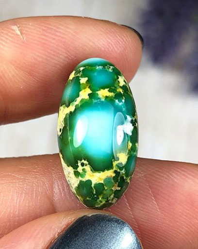 High Grade Sonoran Gold Turquoise cabochon by Dillon Hartman