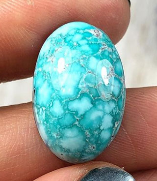 White Water Turquoise Cabochon from Mexico by Dillon Hartman